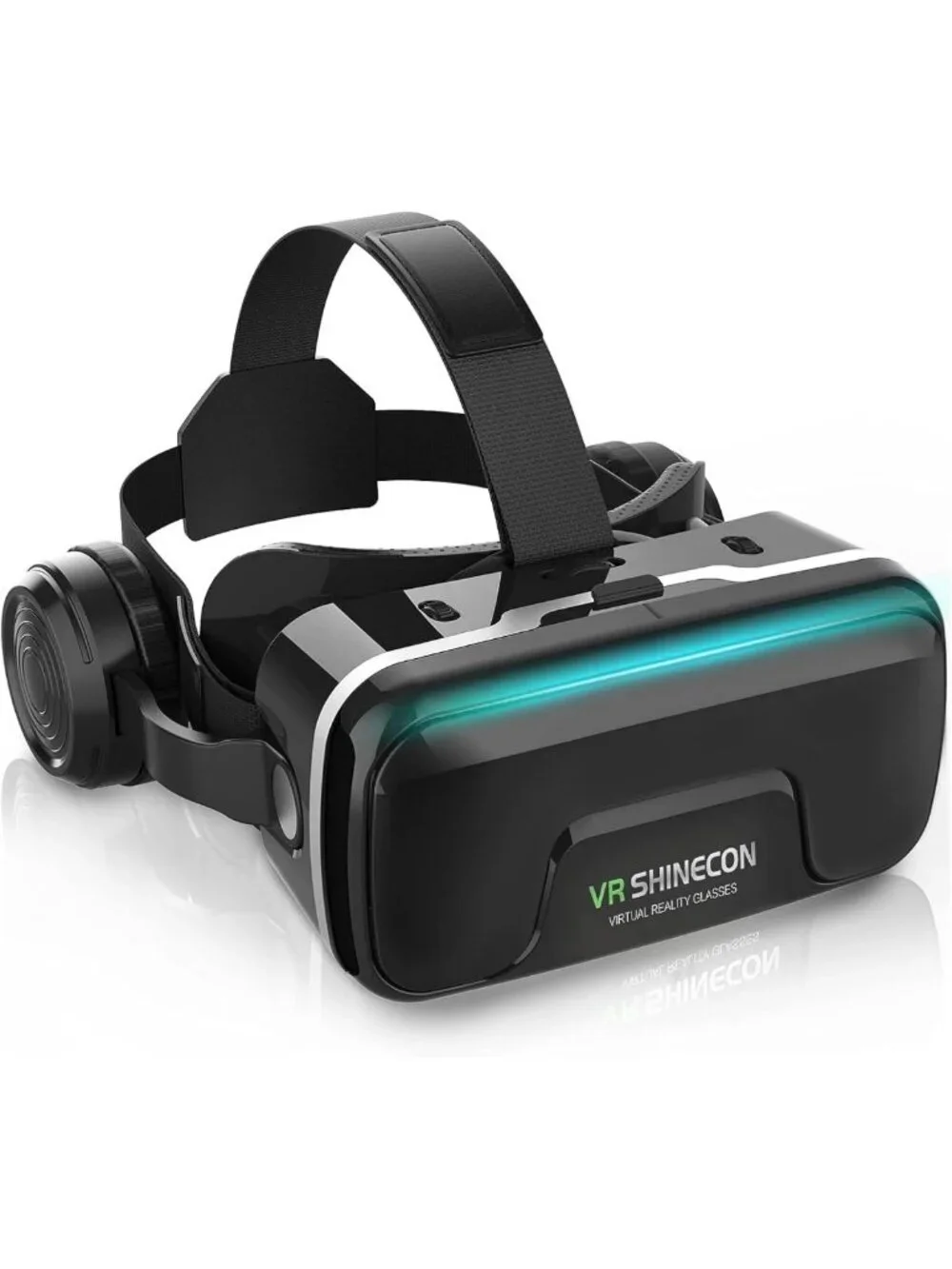 Immersive VR Headset with Built-in Headphones - 120° FOV for 3D Movies & Games